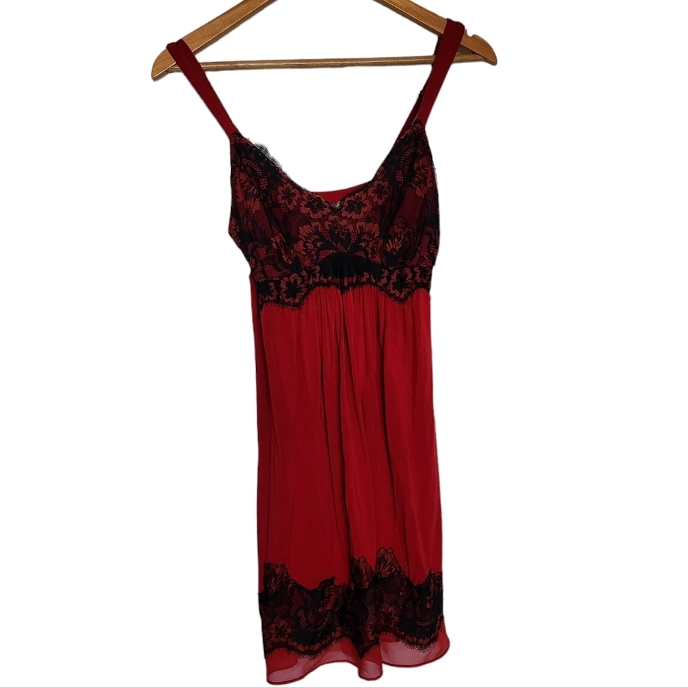 Soma red and black laced nightie
